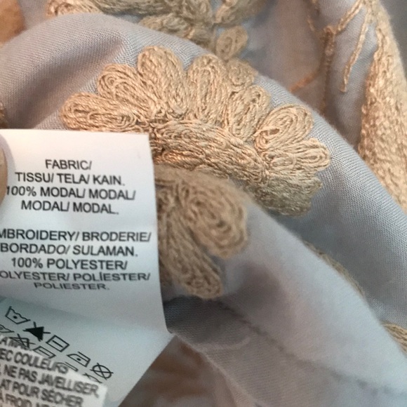 Lucky Brand Boho blue with tan embroidered blouse - Picture 5 of 6